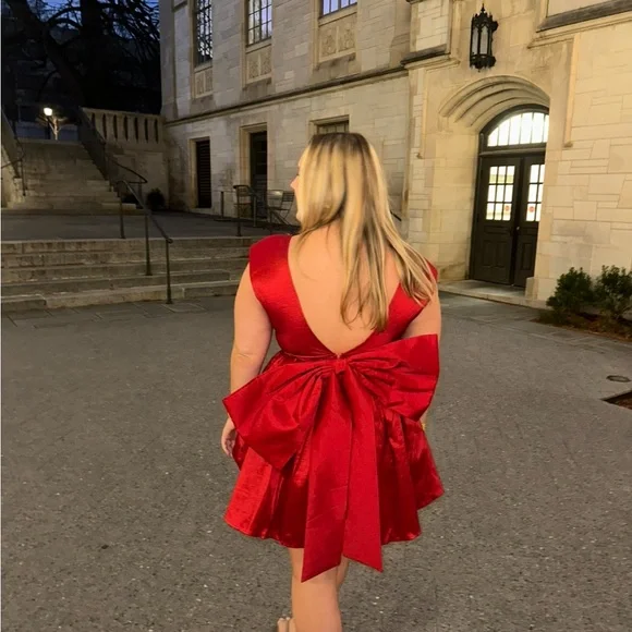 For Love & Lemons Rose Red Mini Dress - Picture 2 of 3